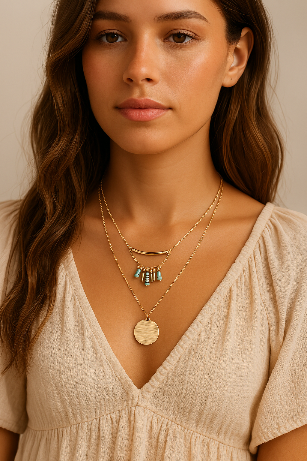 Turquoise Multilayer Necklace – Clean Girl Energy Meets Boho Charm